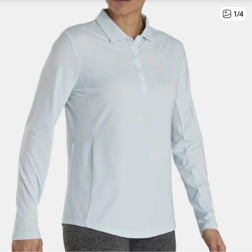 Foot Joy Light Blue Long Sleeve Polo Top